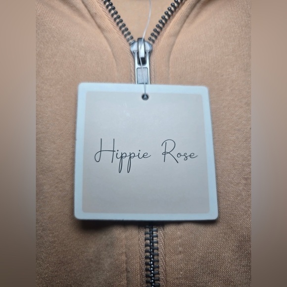 Hippie Rose GOOD VIBES Sweatsuit Sand Color Sz Medium NWT Full Zip Hoodie Pants - Picture 4 of 13